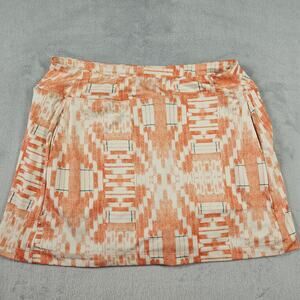 Title Nine Womens Skort Large Golf Tennis Activewear Orange Aztec Preppy Buttah